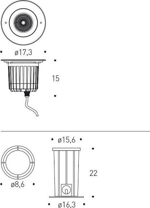 Lampada da incasso per esterni Sibilla Pot - 2