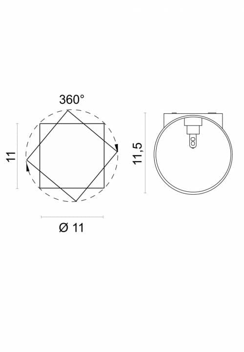 Egoluce Applique biemissione Fokus vetro - 3