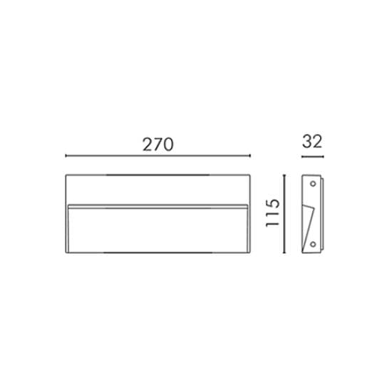 Lampada da parete LED Simes Miniskill Rettangolare S.6240W - 2