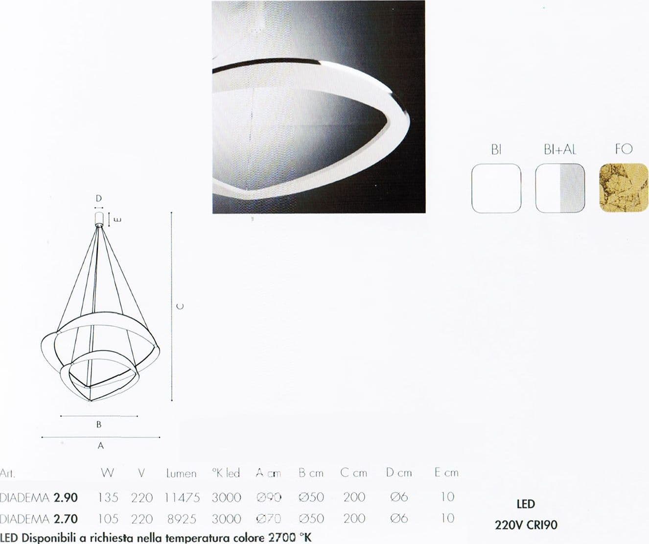 Lampada a sospensione Icone DIADEMA 2.70 - 4