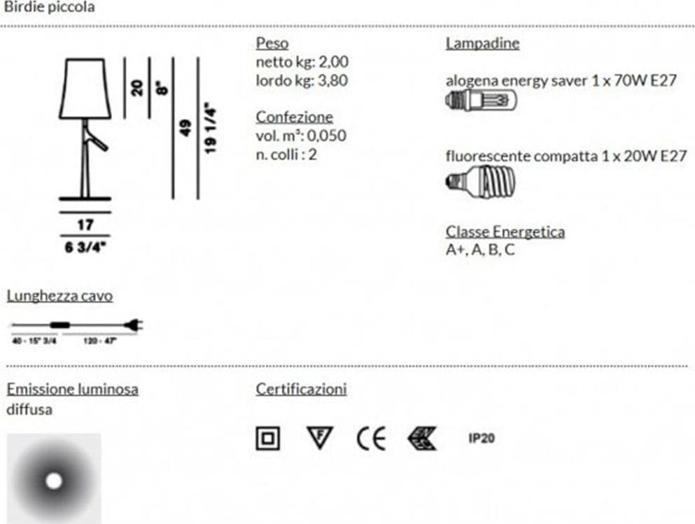 Lampada da tavolo Foscarini Birdie piccola on/off - 5