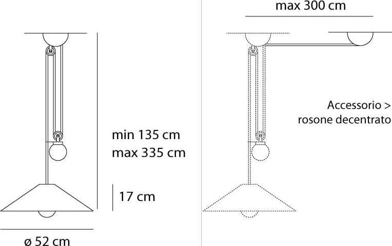 Artemide Aggregato Saliscendi diametro 530mm cono metallo - 2
