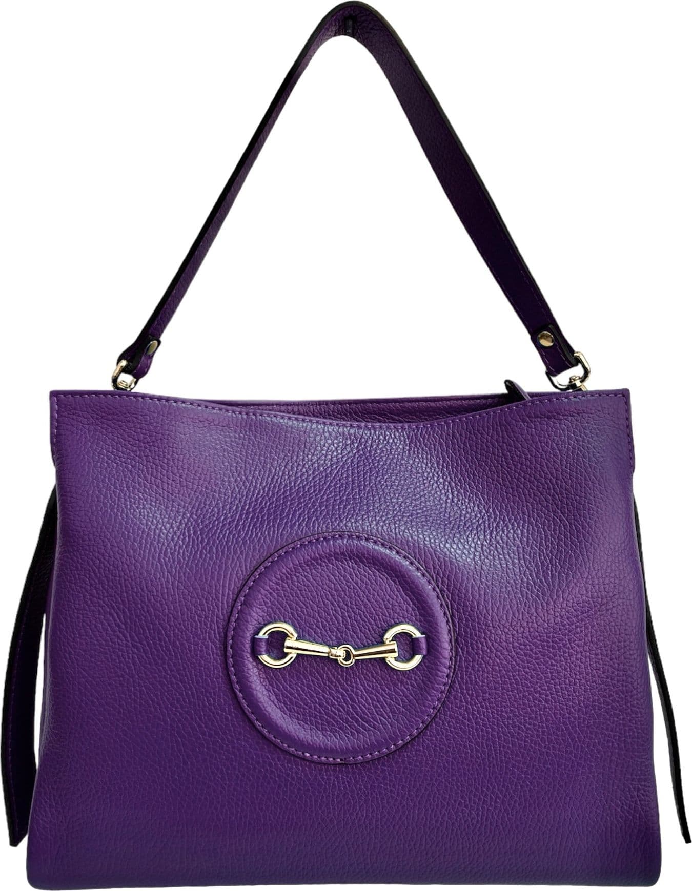 Modarno Borsa donna a tracolla/mano stile Morsetto metallico – Viola – viola
