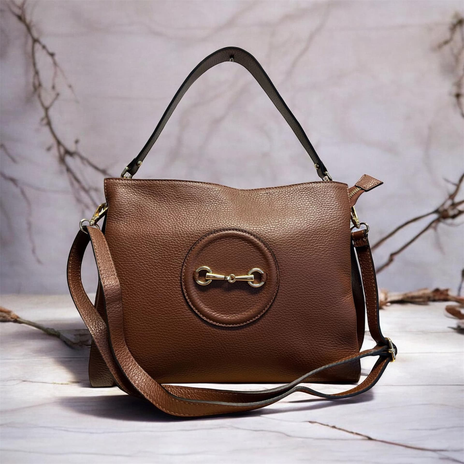 Modarno Borsa donna a tracolla/mano stile Morsetto metallico - 5