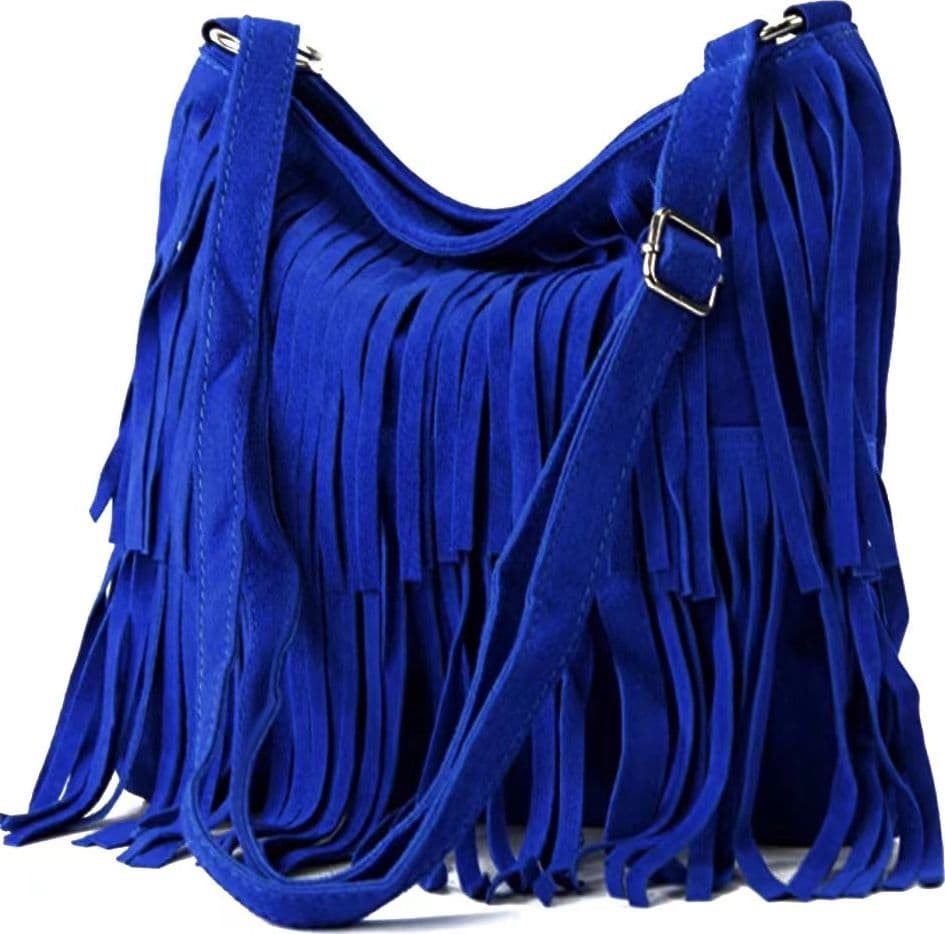 Modarno Borsa a tracolla con frange in camoscio - borsa tracolla donna in pelle scamosciata - 22