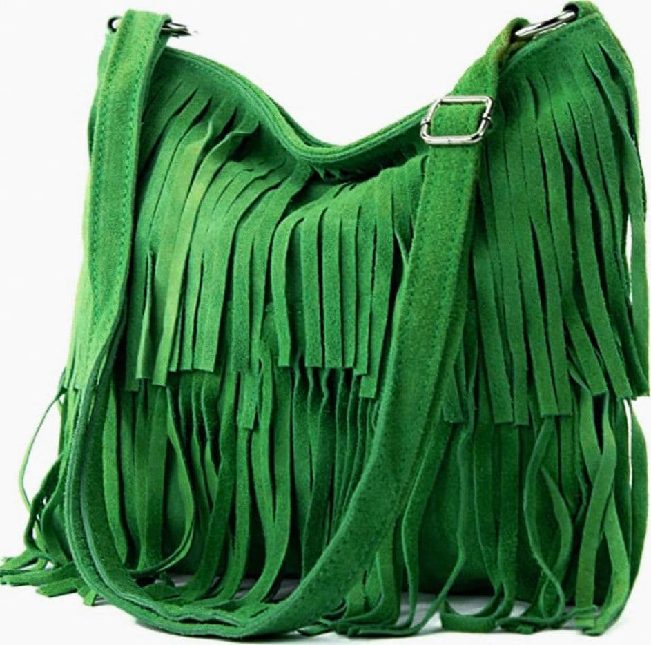 Modarno Borsa a tracolla con frange in camoscio - borsa tracolla donna in pelle scamosciata - 23