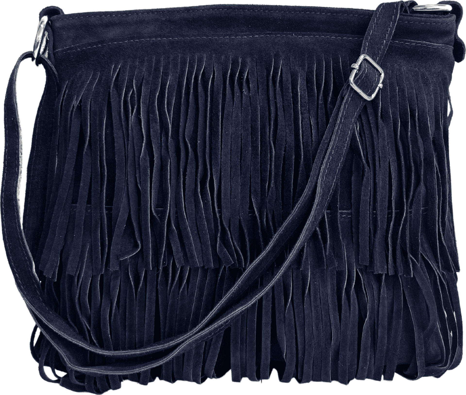 Modarno Borsa a tracolla con frange in camoscio - borsa tracolla donna in pelle scamosciata - 30
