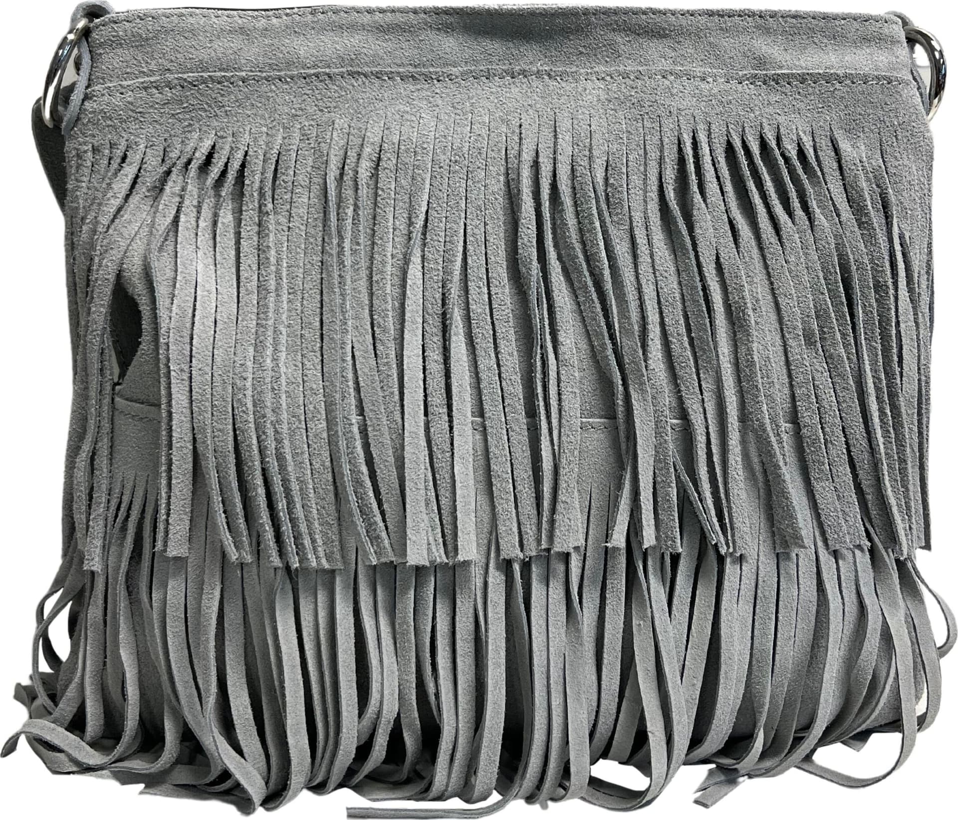 Modarno Borsa a tracolla con frange in camoscio - borsa tracolla donna in pelle scamosciata - 31