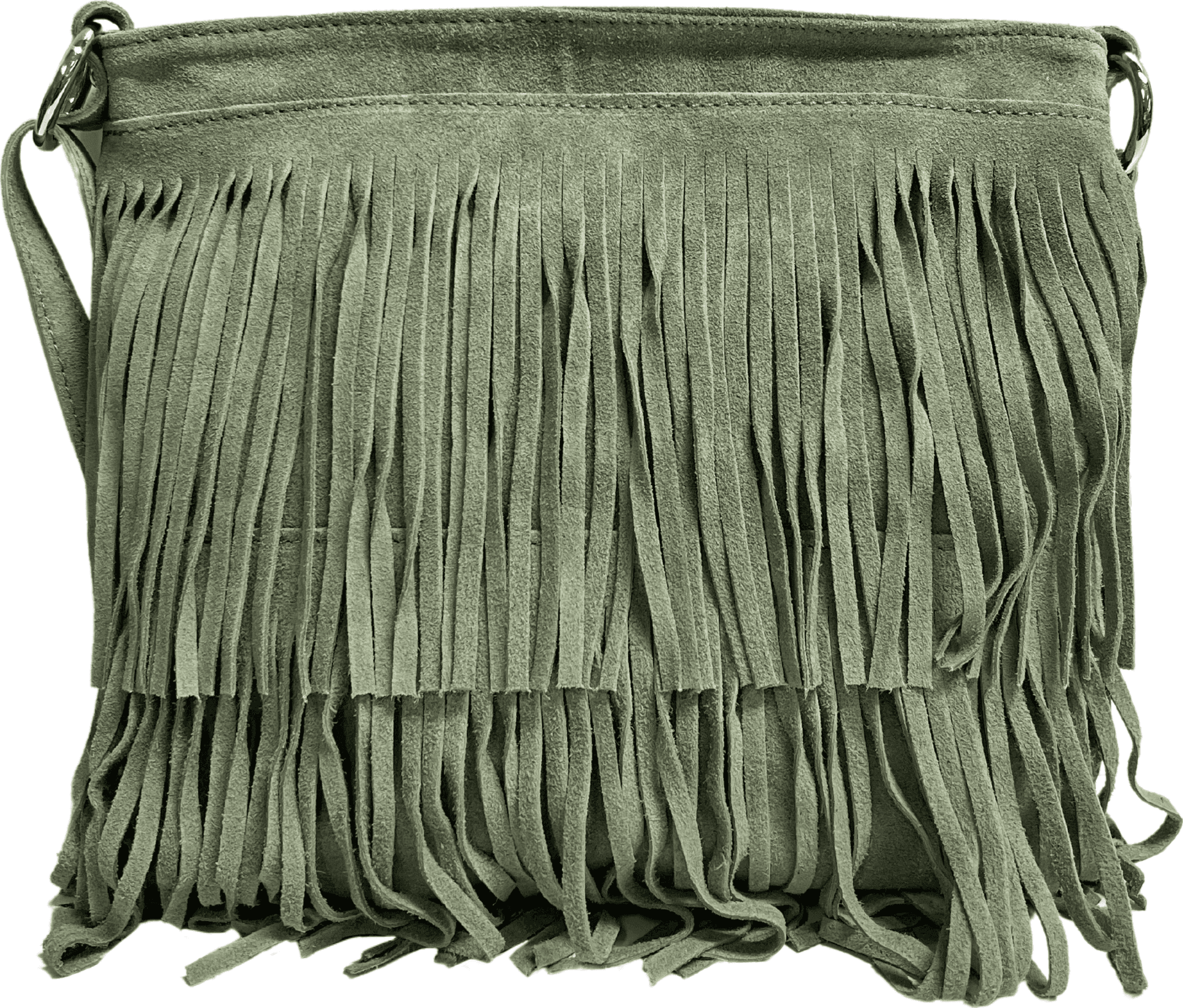 Modarno Borsa a tracolla con frange in camoscio - borsa tracolla donna in pelle scamosciata - 32