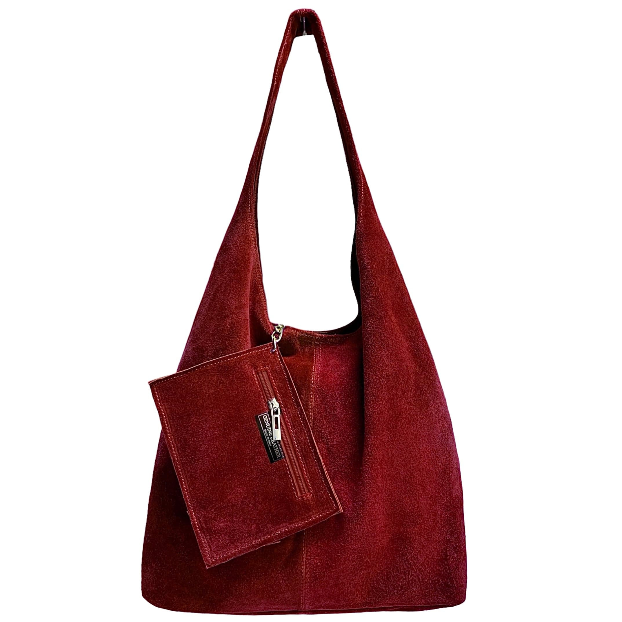 Modarno Borsa a tracolla da donna in pelle scamosciata pochette, borsa a tracolla, shopper, da donna, in vera pelle - 27