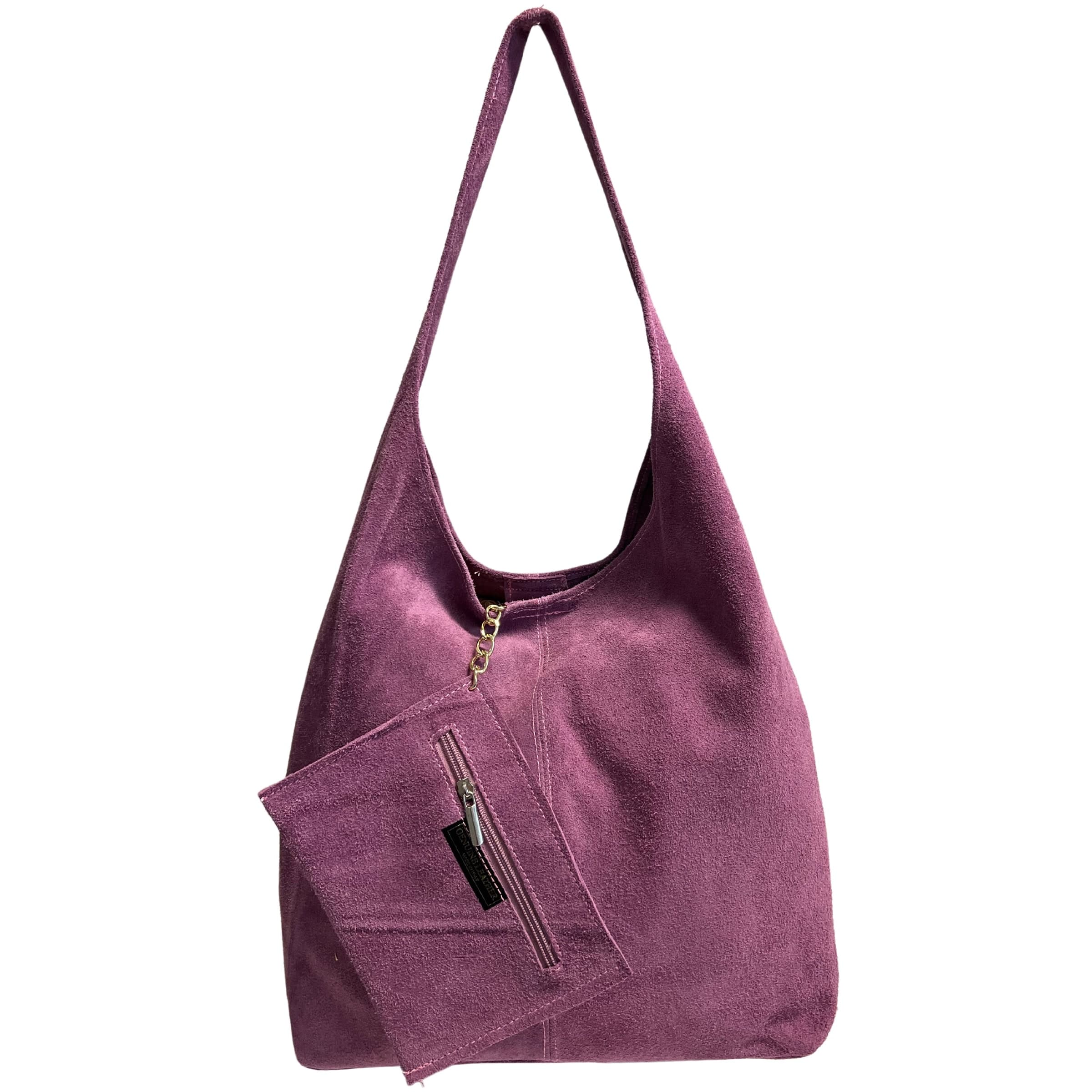 Modarno Borsa a tracolla da donna in pelle scamosciata pochette, borsa a tracolla, shopper, da donna, in vera pelle - 35
