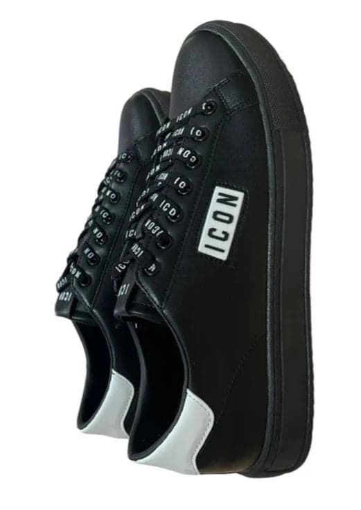 Scarpe sneakers nere con logo - 3