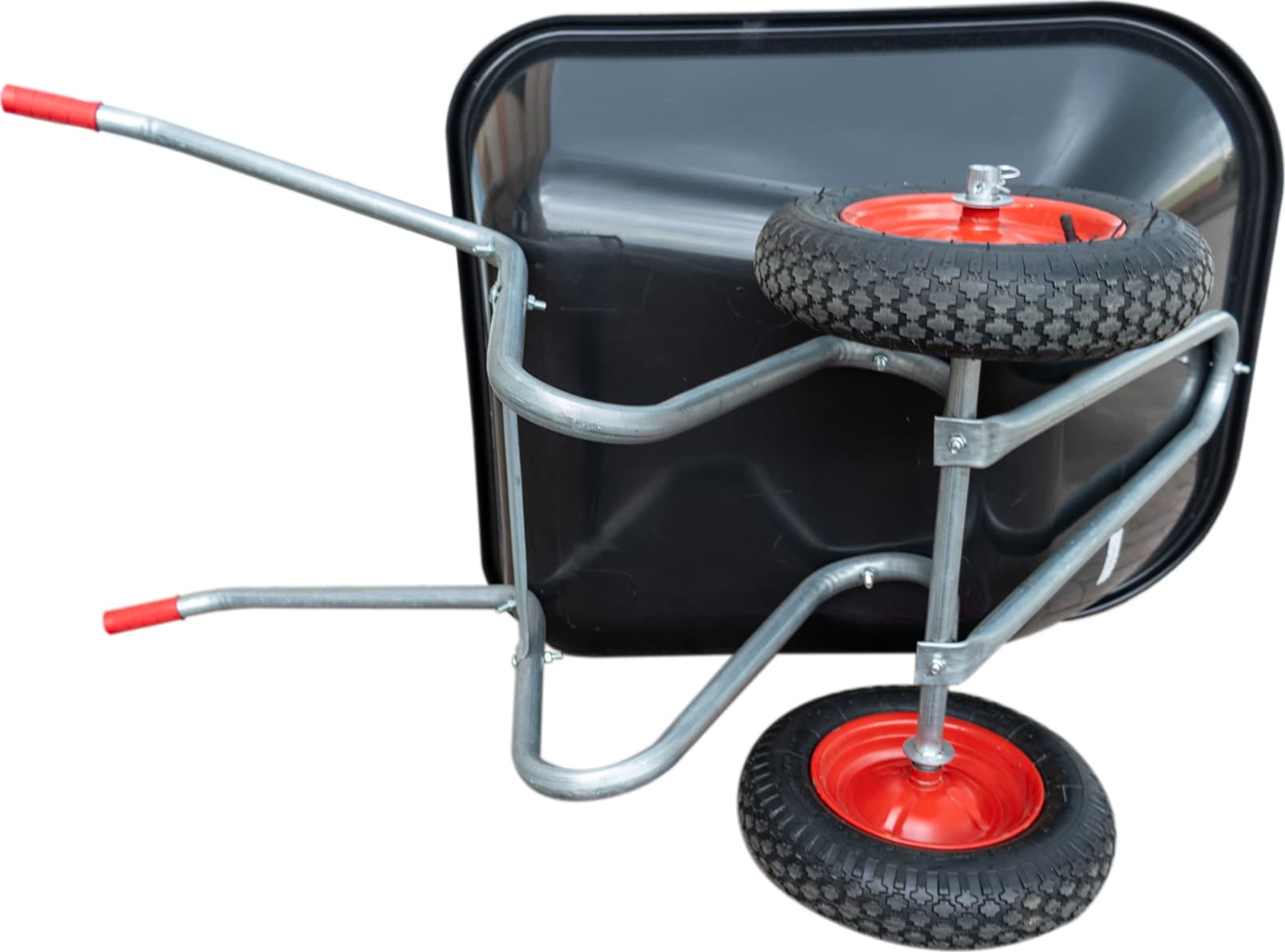 Carriola con vasca in plastica da 160 kg e due ruote da 3.8" - 5
