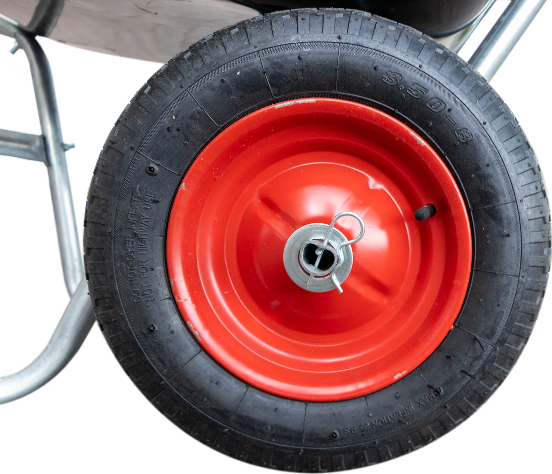 Carriola con vasca in plastica da 160 kg e due ruote da 3.8" - 7