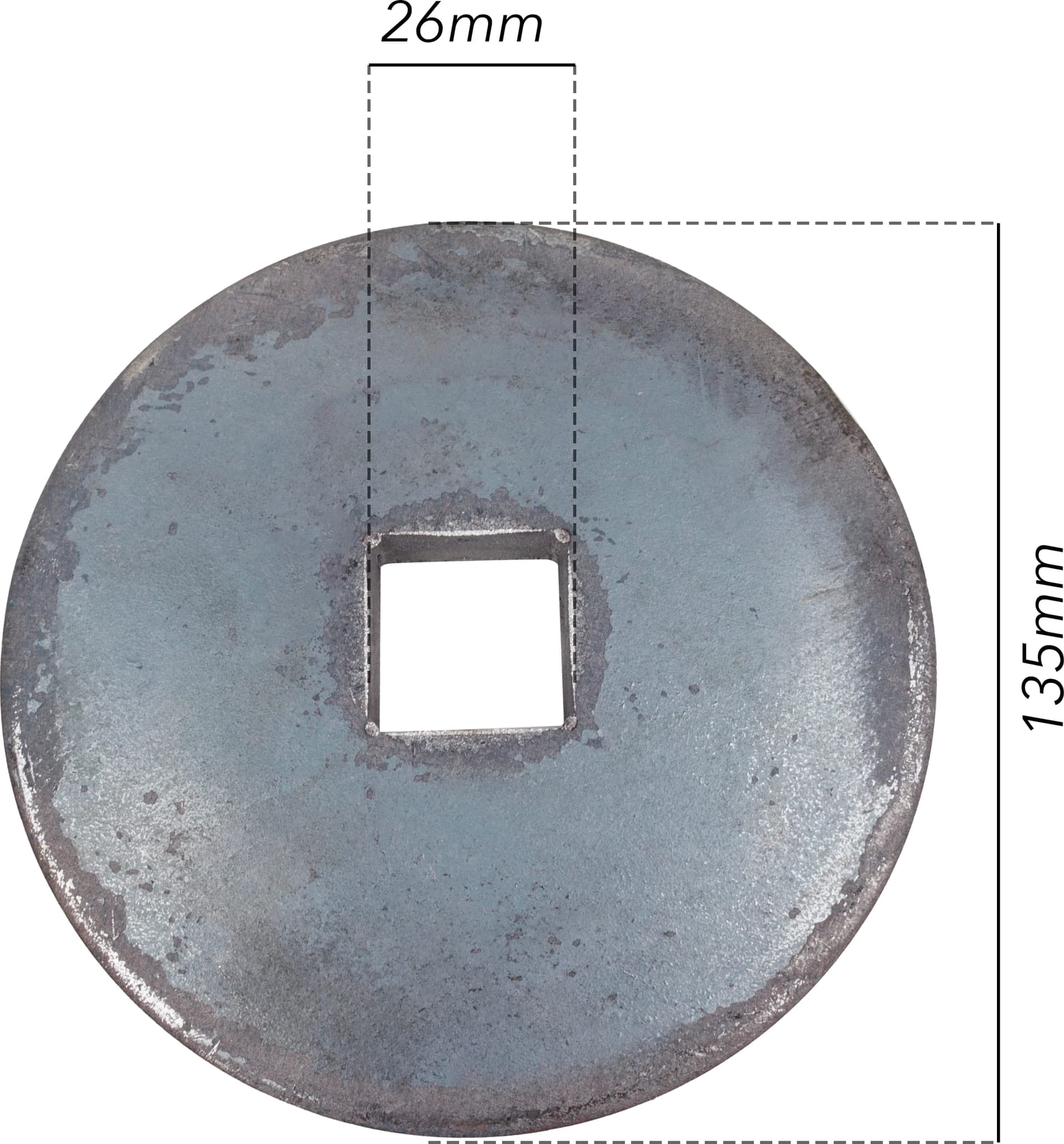Flangia 135X10 foro quadro 26mm concava - 5