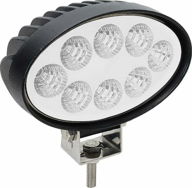 Faro da lavoro 8 LED Epistar ovale a largo raggio freddo 24 W IP67 - 3
