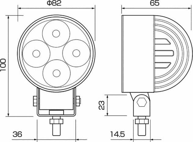 Faro da lavoro 4 LED Epistar a largo raggio freddo 12W IP67 - 4