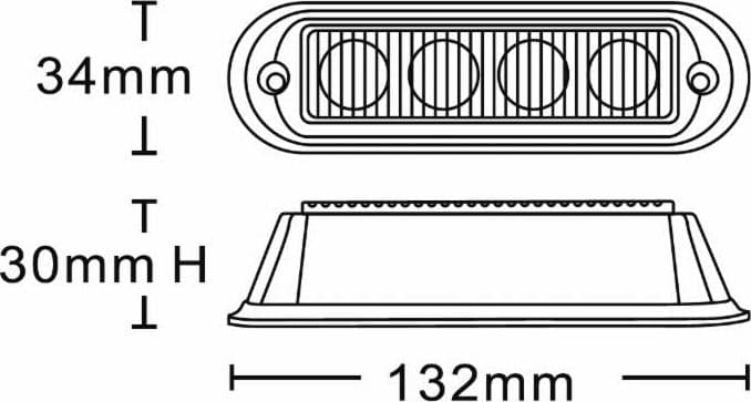 Luce di segnalazione arancio 4 LED 12/24V confezione da 2 pezzi - 7
