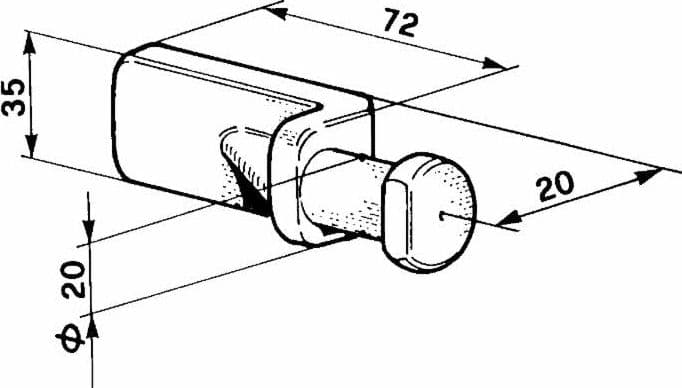 Piantone per chiusura universale Ø 20mm confezione da 3 pezzi - 2