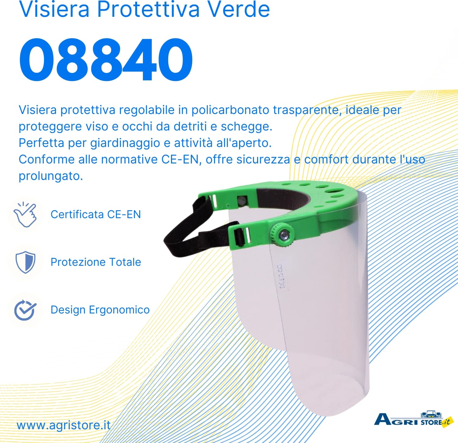 Visiera protettiva in policarbonato verde certificata CE-EN 10 pezzi confezione da 5 pezzi - 5