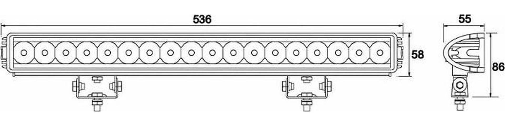 Faro da lavoro 18 LED Epistar 54W a lungo raggio IP67 - 6