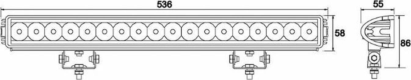 Faro da lavoro 18 LED Epistar 54W a lungo raggio IP67 - 6
