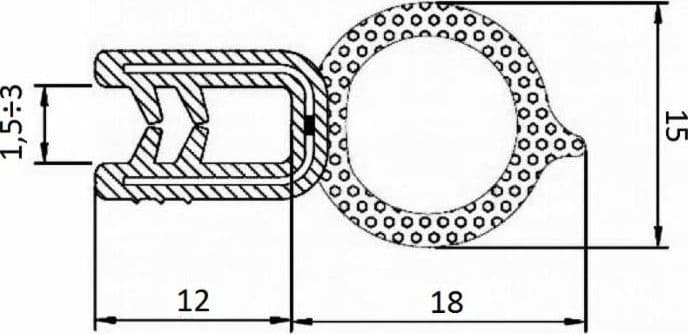 Guarnizione per lamiera o ABS con aggancio da 1mm a 3mm (5 mt) - 3
