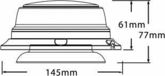 Lampeggiante a LED 12-24V base magnetica con 8 led da 3W - 2