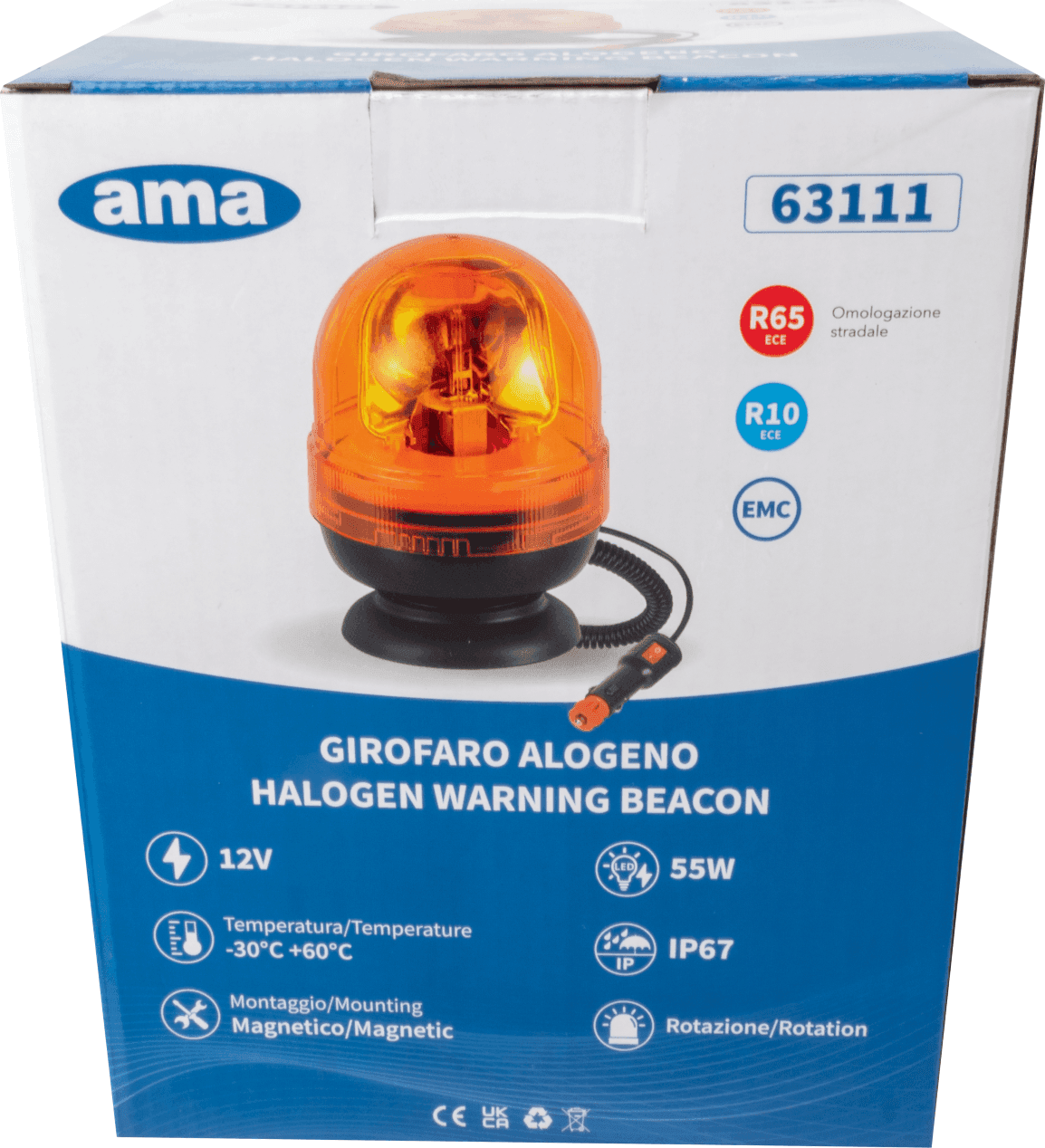 Lampeggiante 12V 55W base magnetica - 10