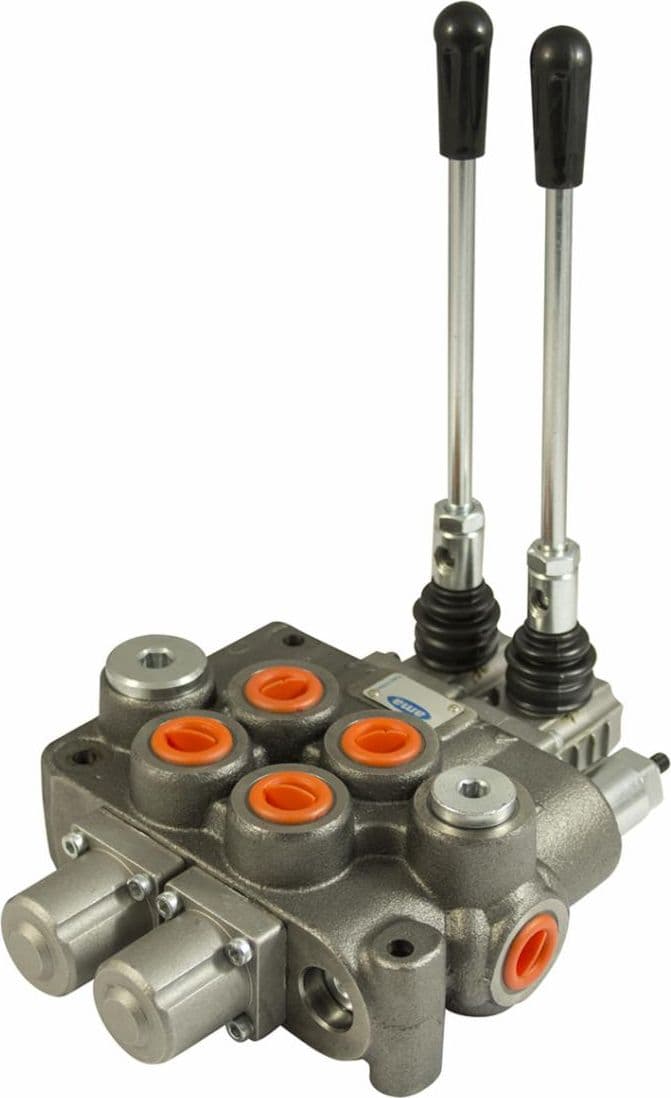 Distributore oleodinamico Ama a 2 leve semplice effetto e doppio effetto - 40L