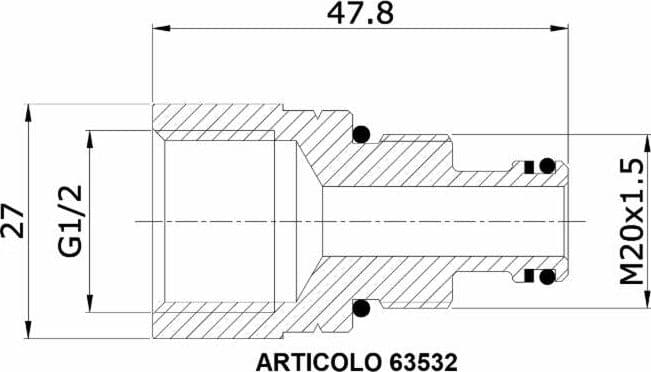 Bussola carry-over per distributore 3/8" - 2