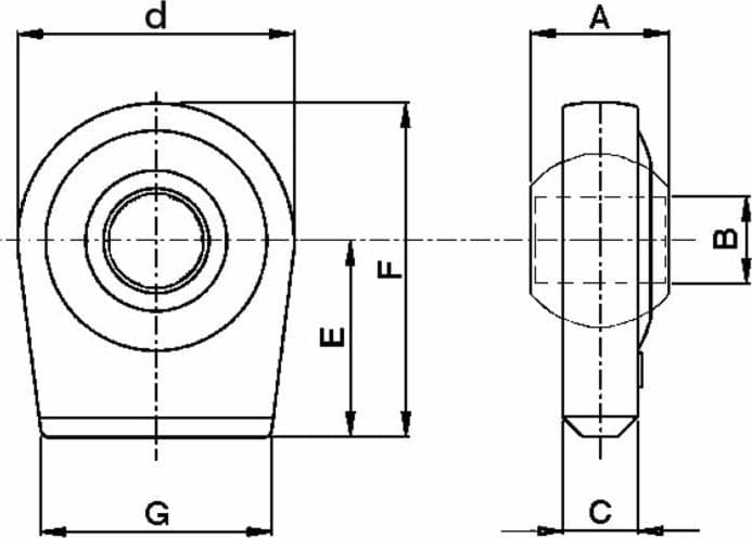Supporto superiore a base tonda per rotula sferica Ø 19mm testa Ø 62mm - 2