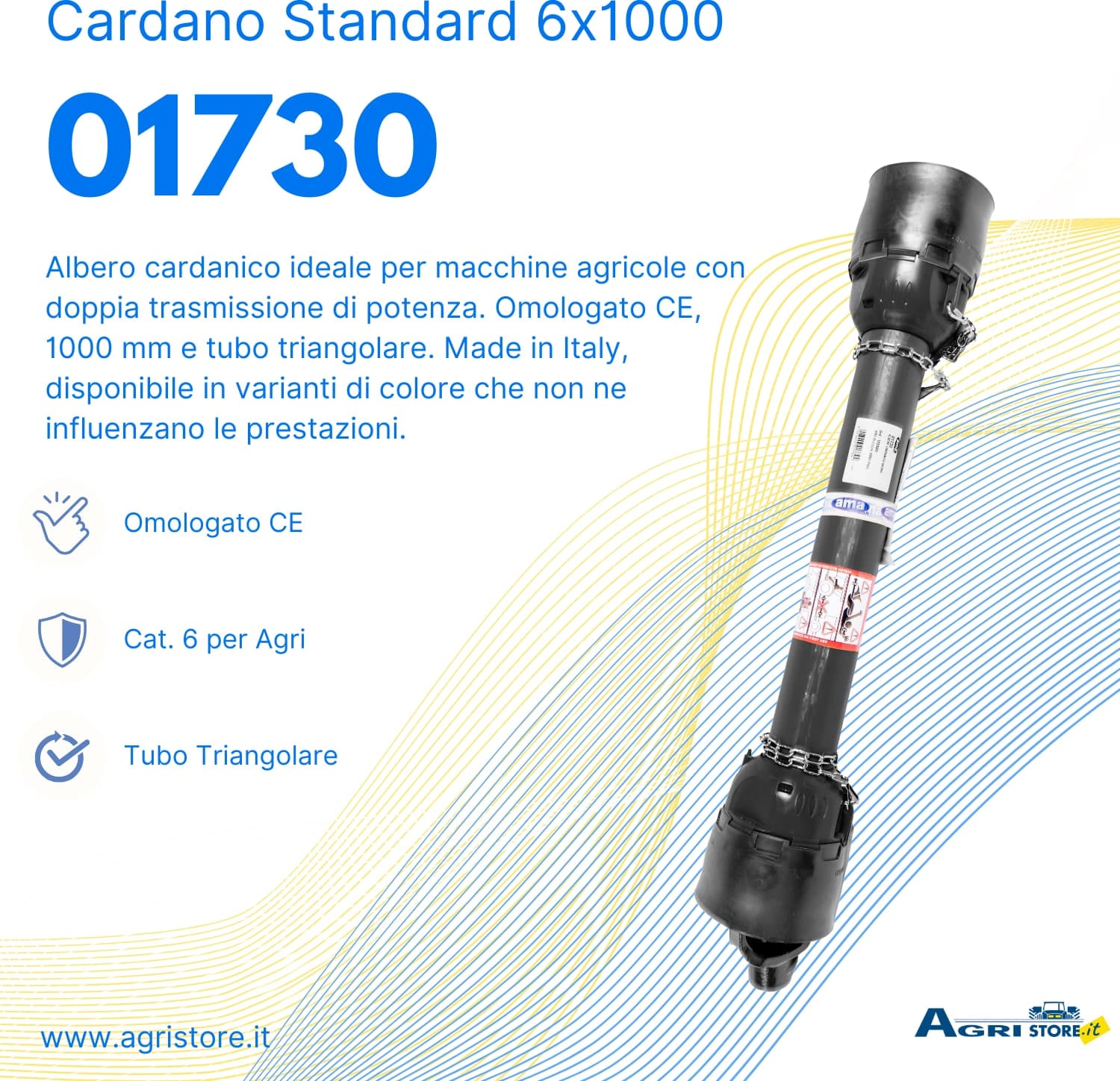 Cardano standard 6x1000 con tubo triangolare - 6