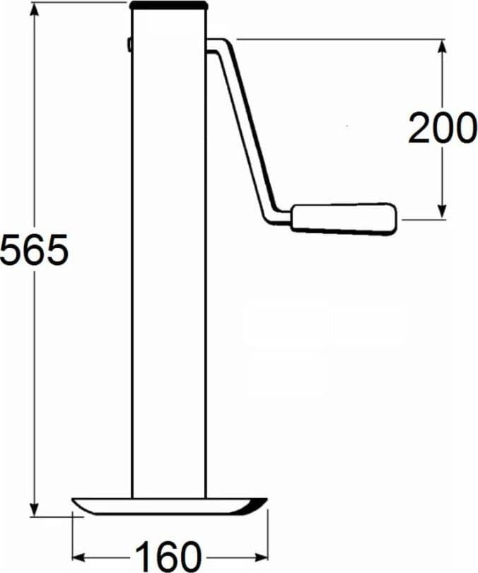 Servotimone con manovella laterale 60x565mm portata 800kg - 5