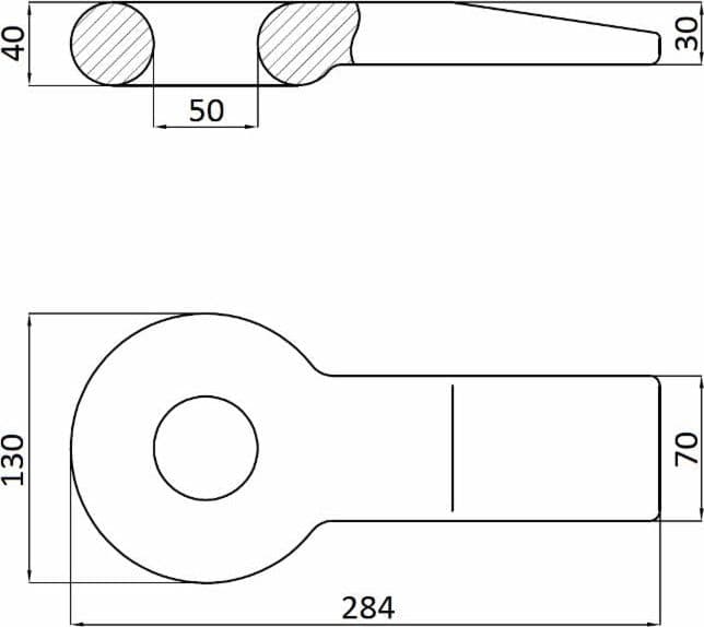 Occhione fisso tipo “Francia” per traino rimorchi con carico verticale di 1100daN e Ø foro interno di 50mm - 2