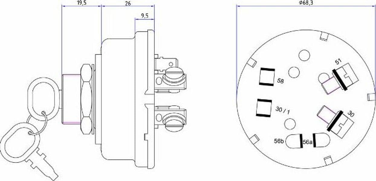 Quadro accensione luci 6 posizioni adattabile a Fiat - 6