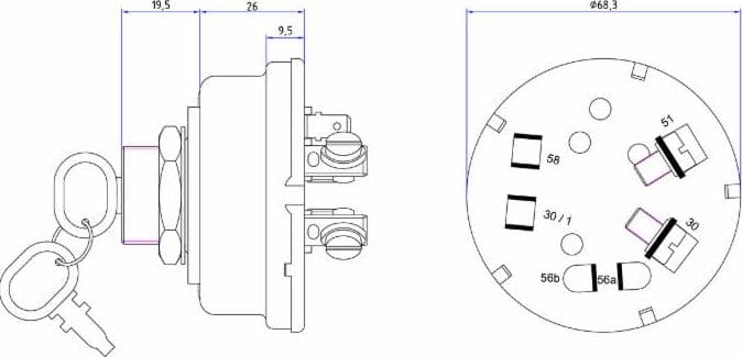 Quadro accensione luci 6 posizioni adattabile a Fiat - 6