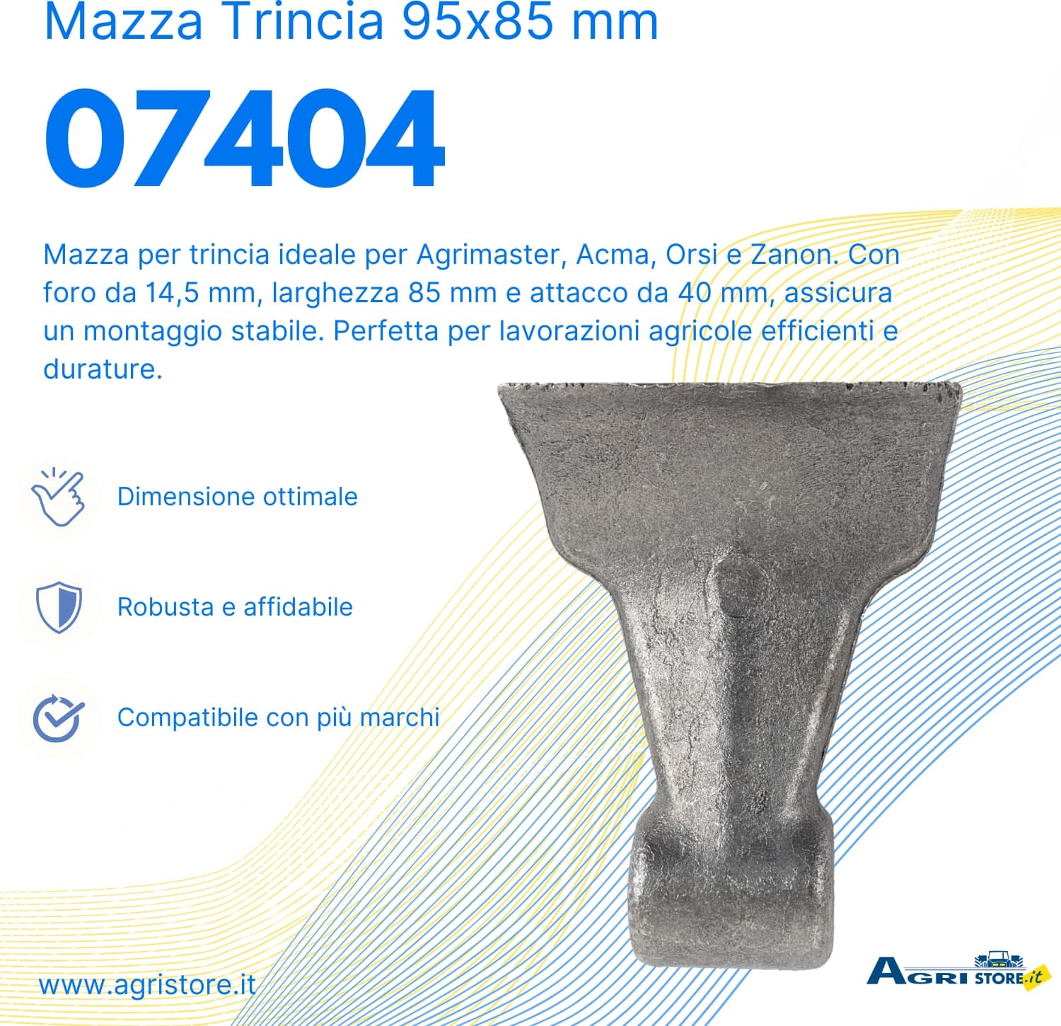 Mazza trincia lunghezza 95mm larghezza 85mm - 5