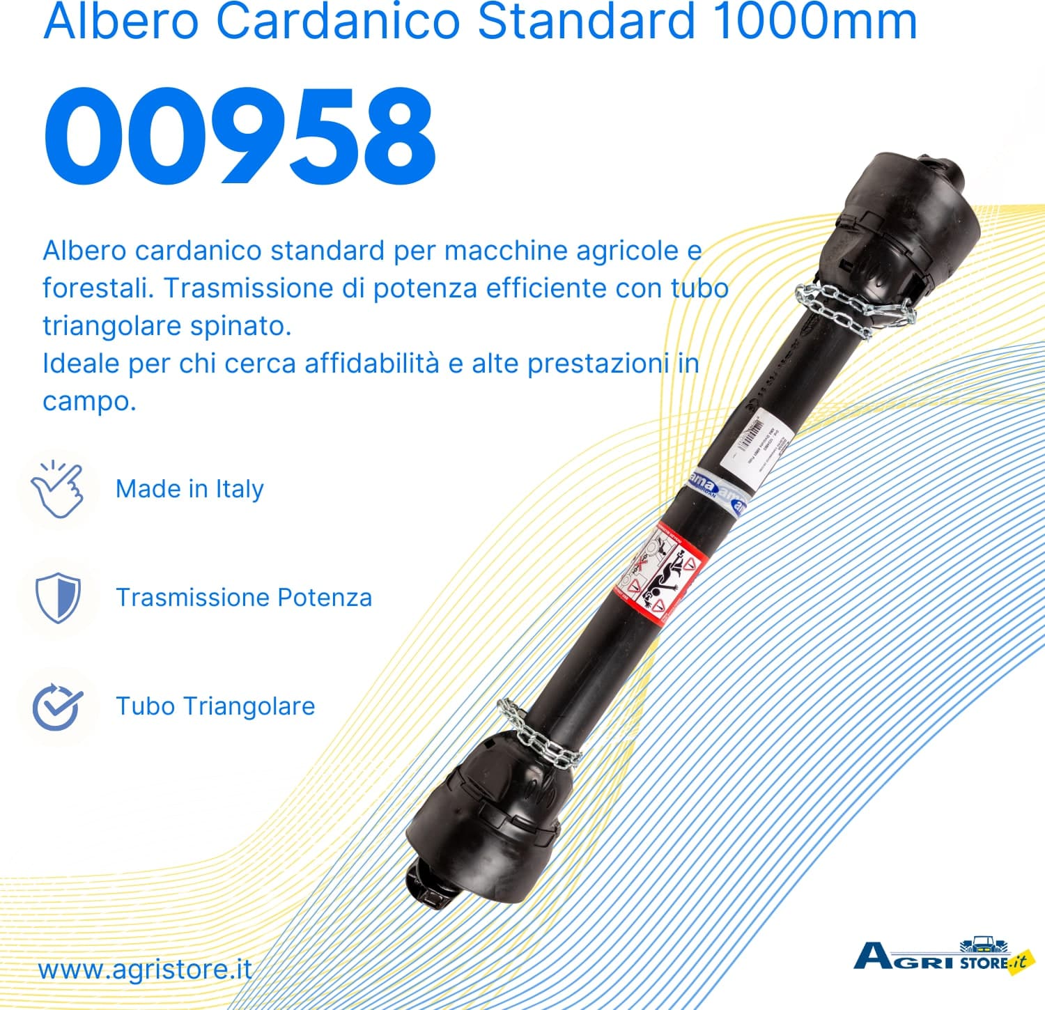 Cardano standard 2x1000 con tubo triangolare spinato - 6