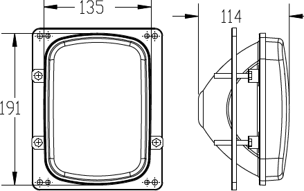 Proiettore anteriore 191x135mm adattabile New Holland 5138349 - 7