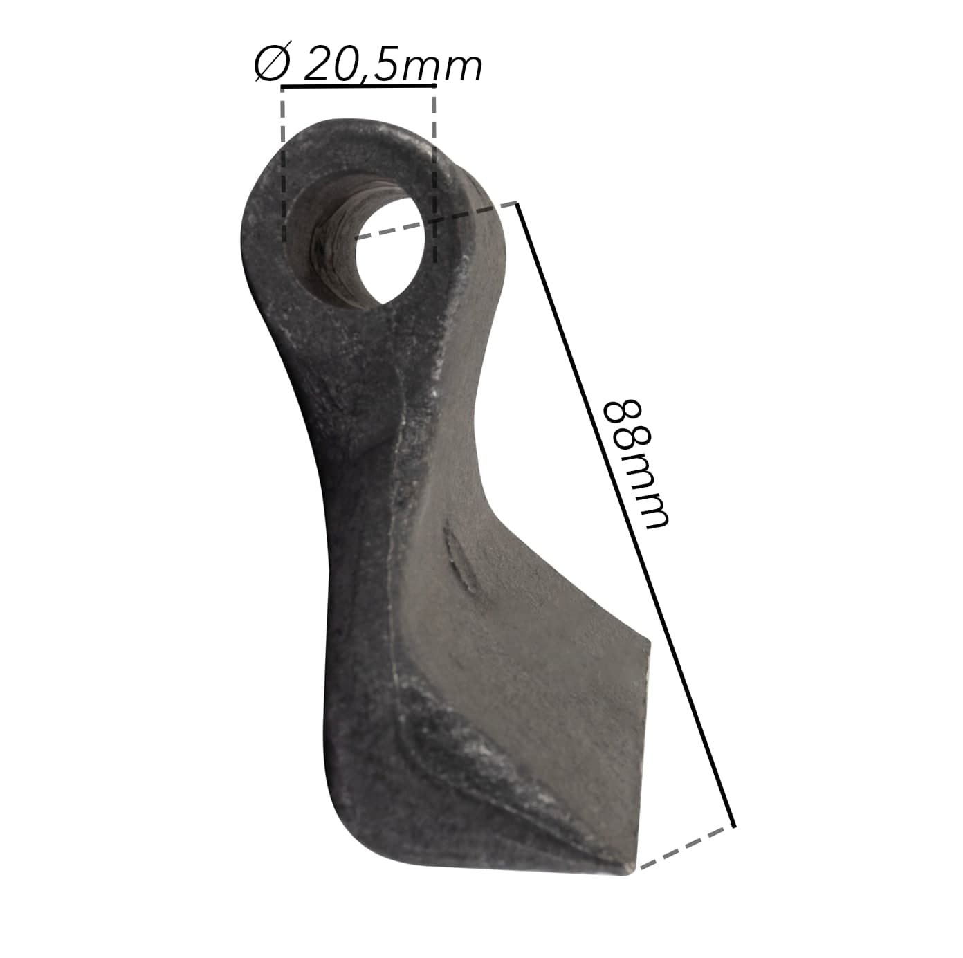 Mazza trincia 150x88mm attacco 60mm e foro 20,5mm - 5