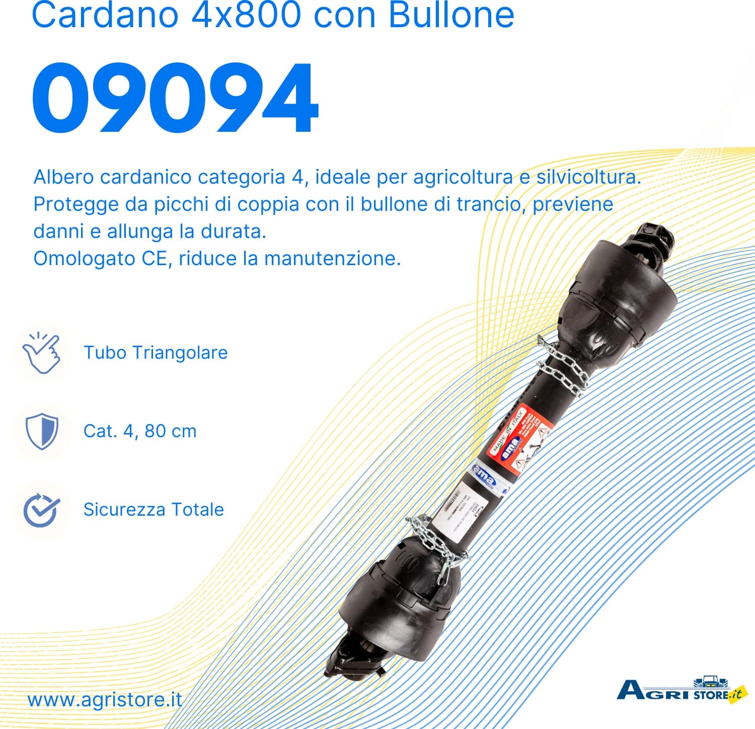 Cardano con bullone di trancio 4x800 - 6