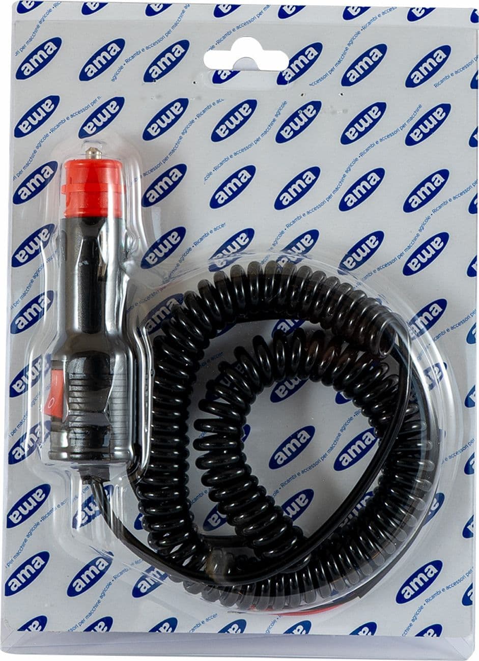 Cavo spiralato con spina agricola on/off 3,5m - 2