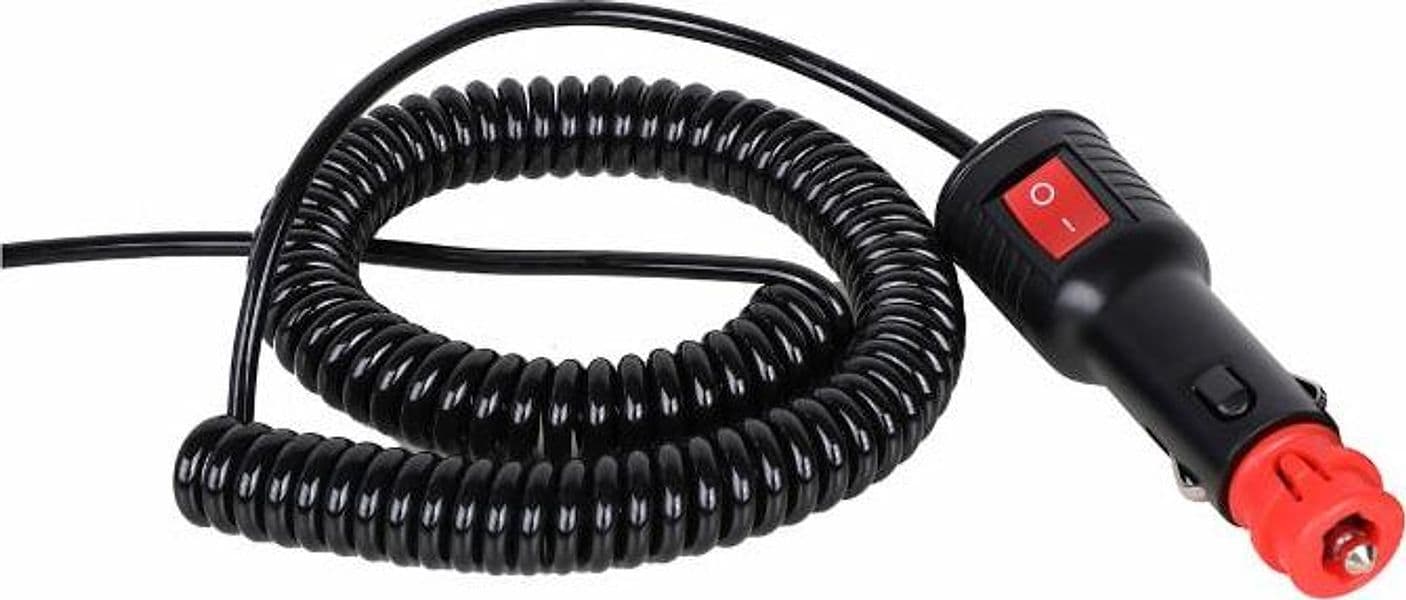 Cavo spiralato con spina accendisigari on/off 3,5m - 2