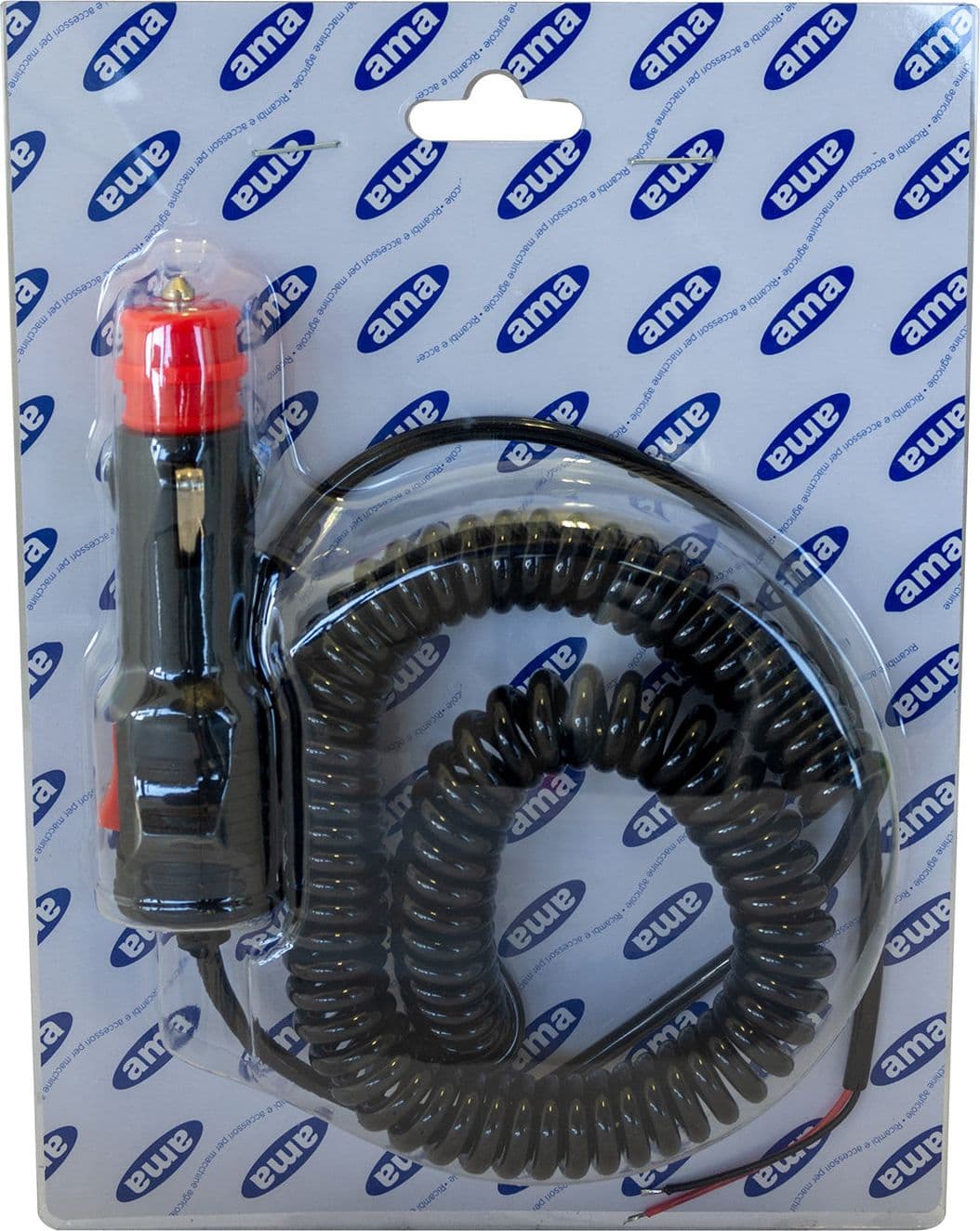 Cavo spiralato con spina accendisigari on/off 3,5m - 4