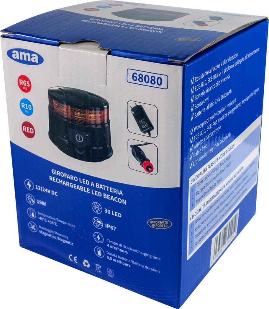 Lampeggiante magnetico LED a batteria 12-24V - 7