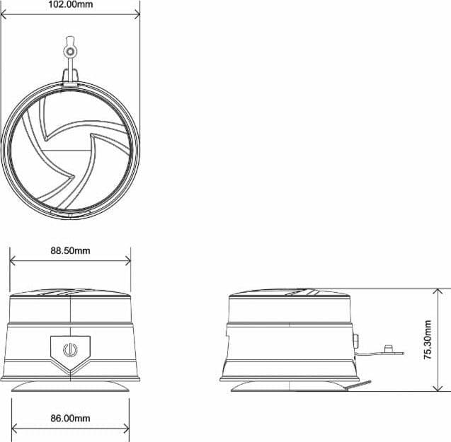 Lampeggiante magnetico LED a batteria 12-24V - 8