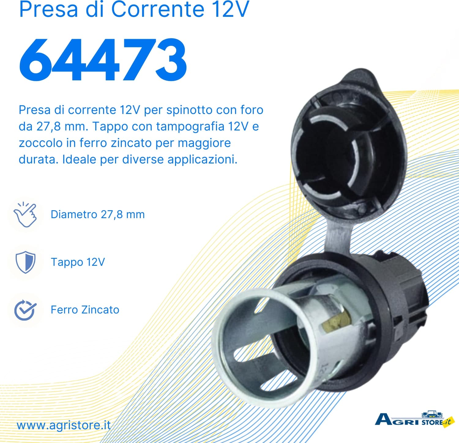 Presa di corrente 12v adatta per spinotto - 5