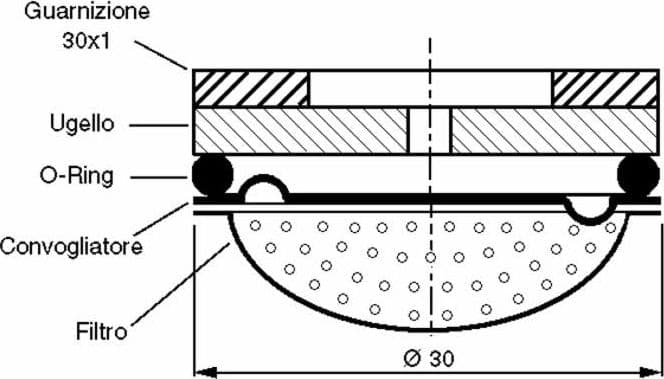 ugello Ø 30mm con foro Ø 1,2mm confezione da 15 pezzi - 2