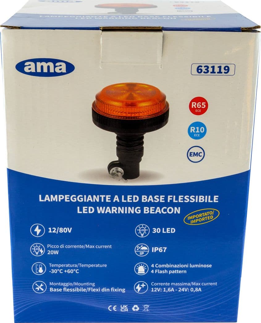 Lampeggiante a LED 12-24V base a baionetta 144x111mm - 4